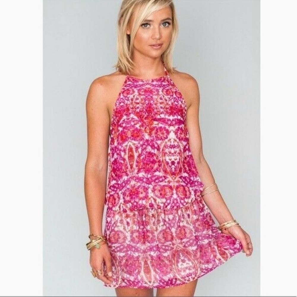 Show Me Your Mumu Halter Scrunch Dress Size Medium